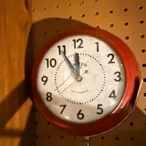 Vintage Red Wall Clock